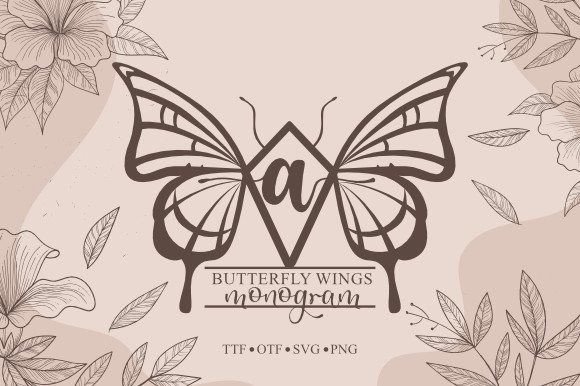 Butterfly Wings Monogram: A Delicate Display Font for Editorial Charm