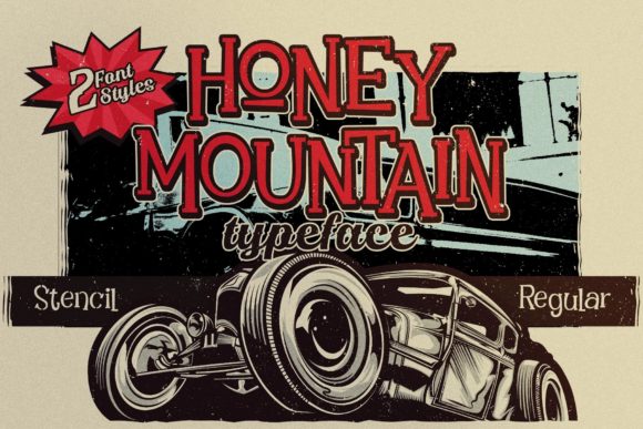 Honey Mountain: Bold Vintage Display Font for Scroll-Stopping Branding