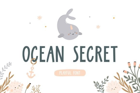 Ocean Secret Font: Playful All-Caps Display Typeface for Digital Brands