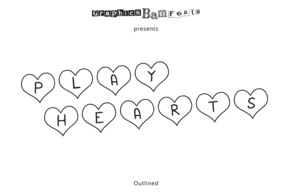 Play Hearts Outlined Font for Romantic Handmade Designs